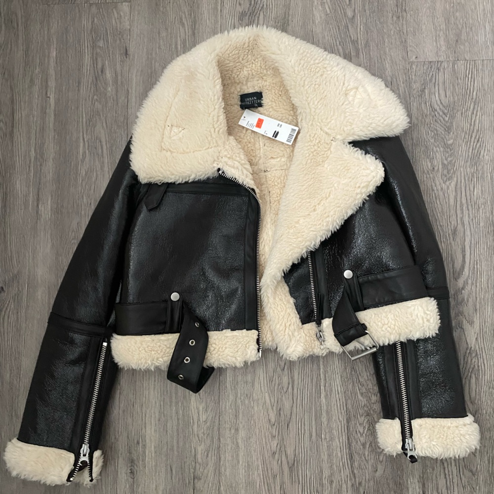 Faux fur leather UO jacket
